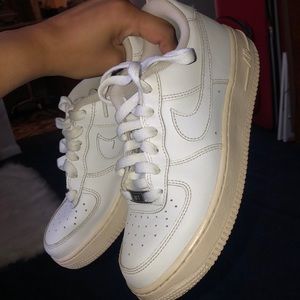 Kids White Air Forces. Size 4 Youth
